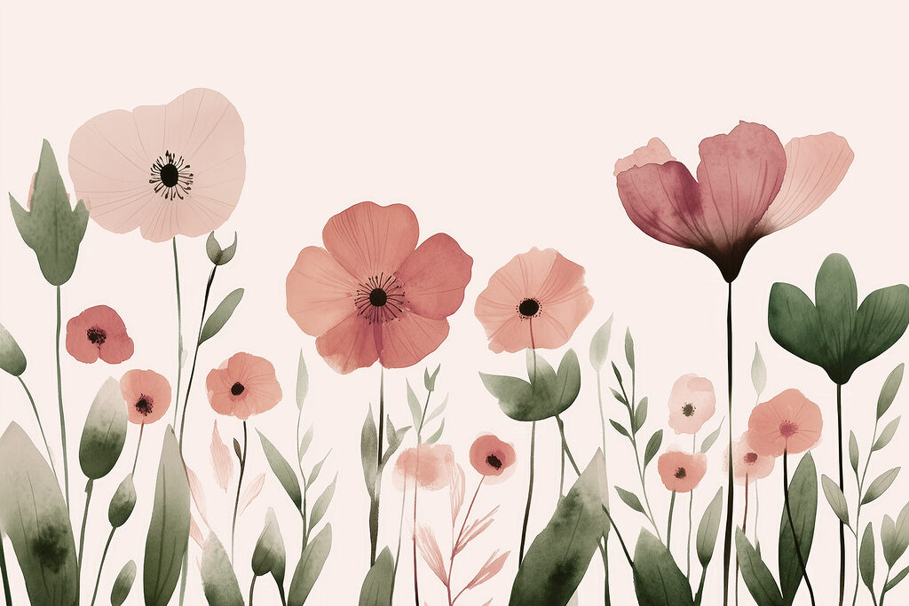 Flores de haste longa — design completo