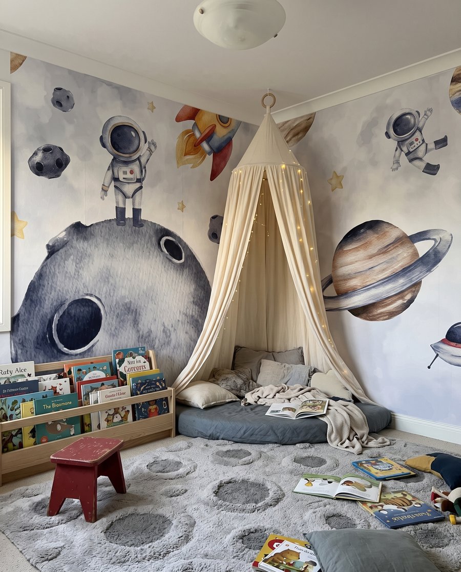 Foguete junto à lua — interior 4