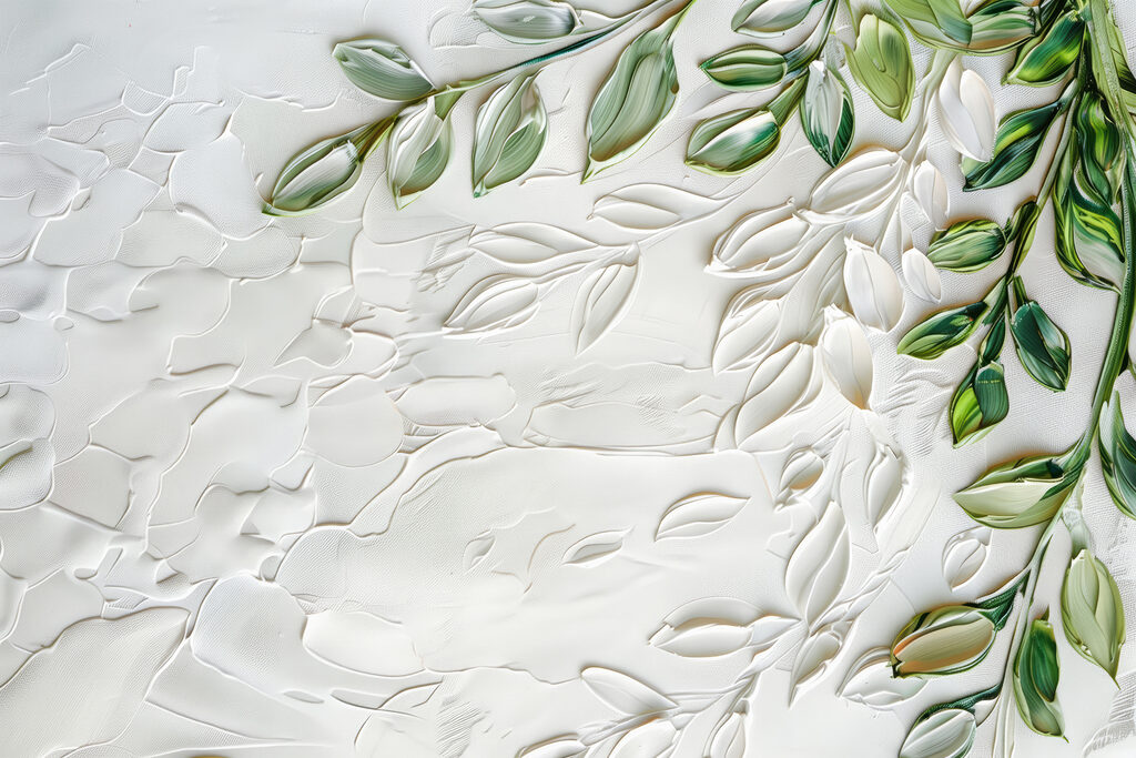 Ramo verde, motivos florais — design completo
