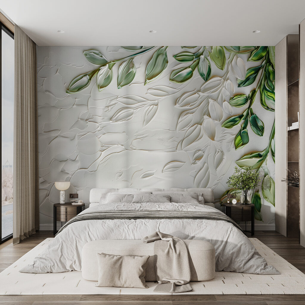 Ramo verde, motivos florais num interior