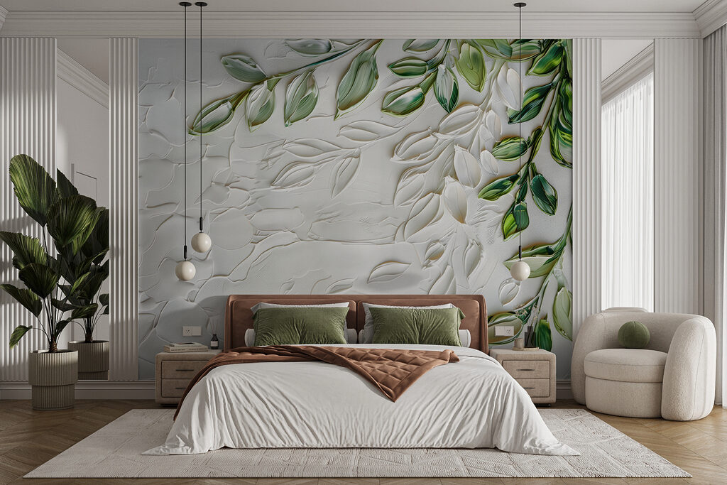 Ramo verde, motivos florais — interior 2