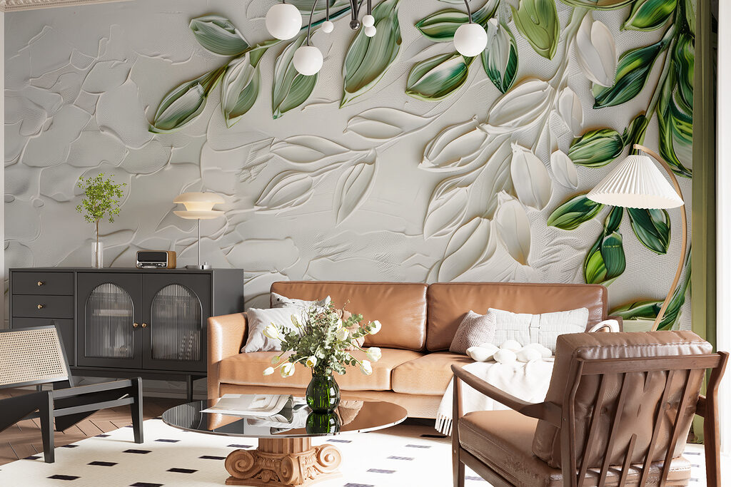 Ramo verde, motivos florais — interior 3