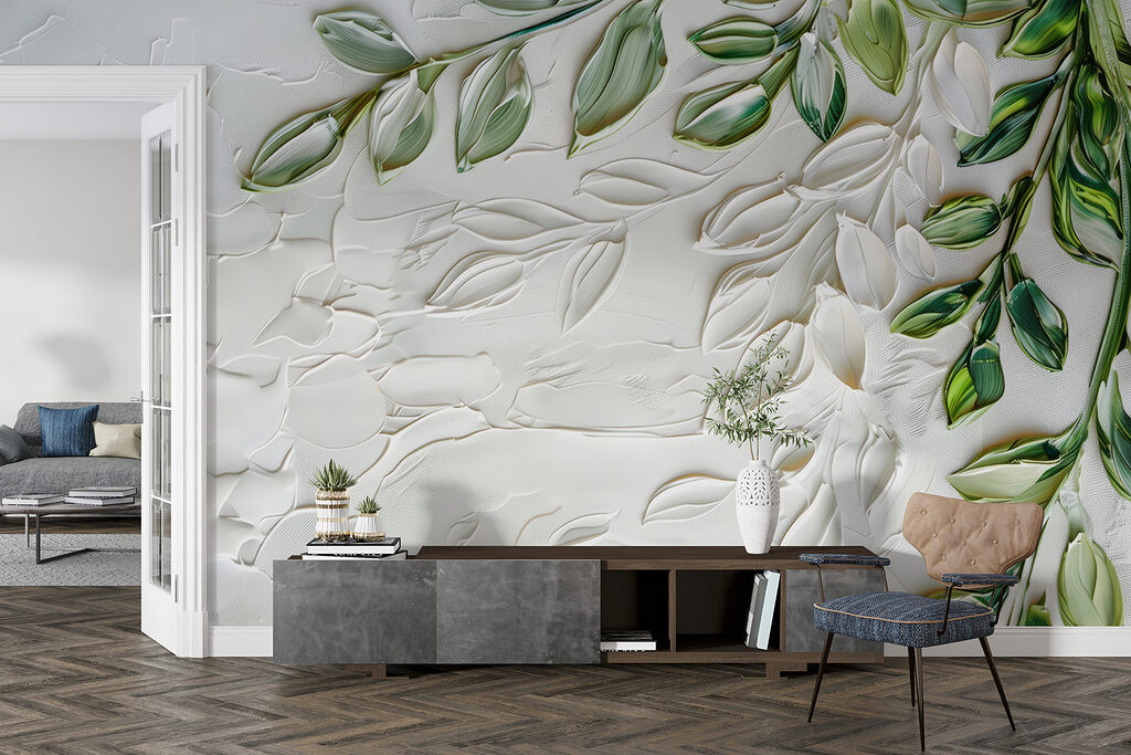 Ramo verde, motivos florais — interior 4