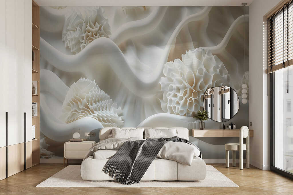 Ondulações creme em relevo — interior 1