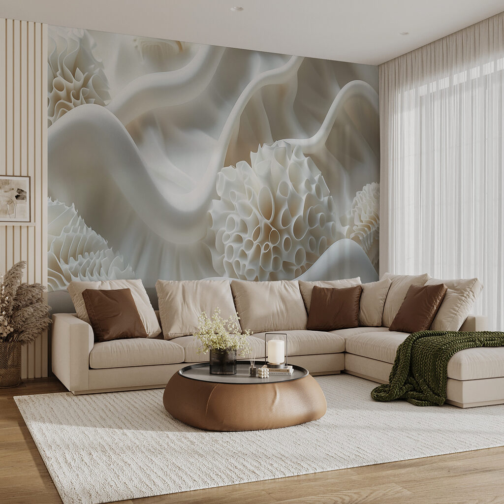 Ondulações creme em relevo — interior 4