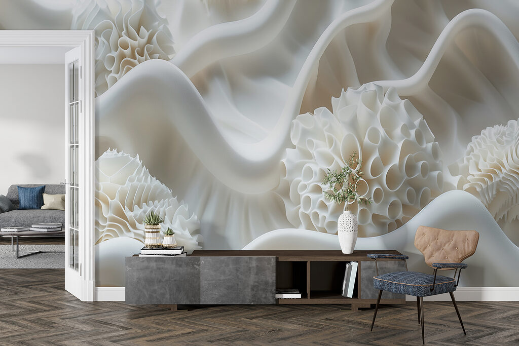 Ondulações creme em relevo — interior 5