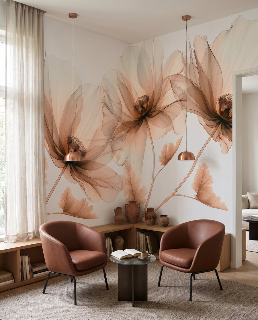 Flores transparentes em hastes — interior 1