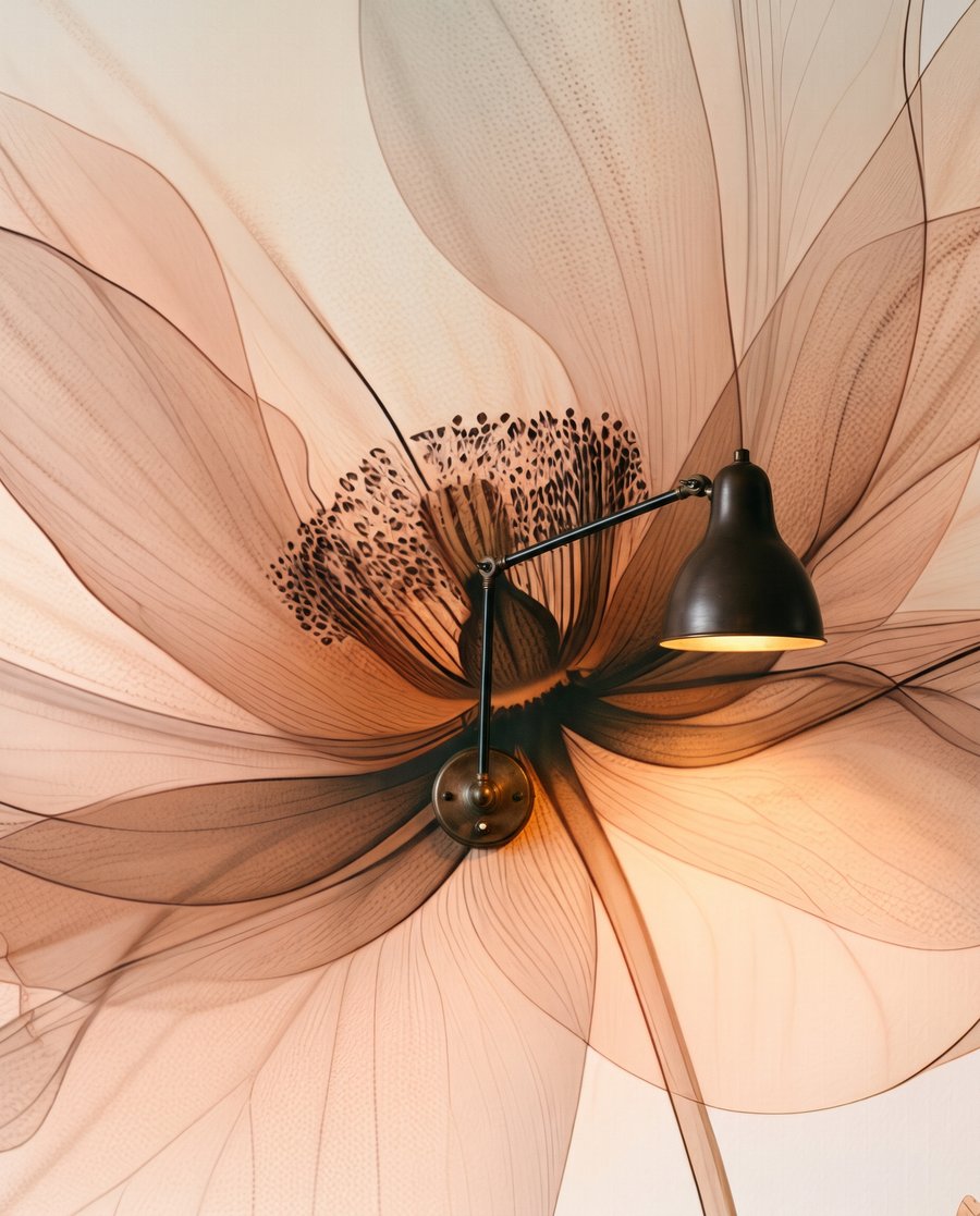 Flores transparentes em hastes — detalhe