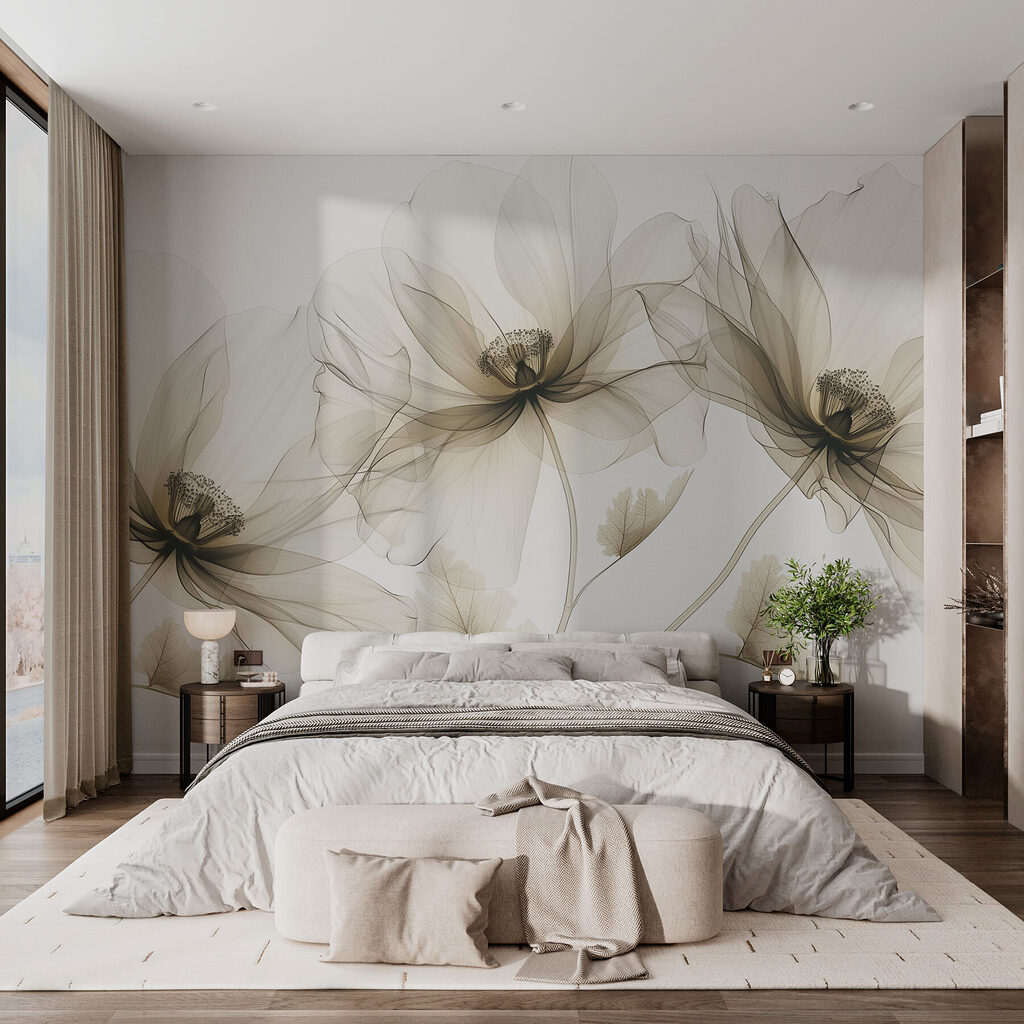 Flores transparentes em hastes — interior 1