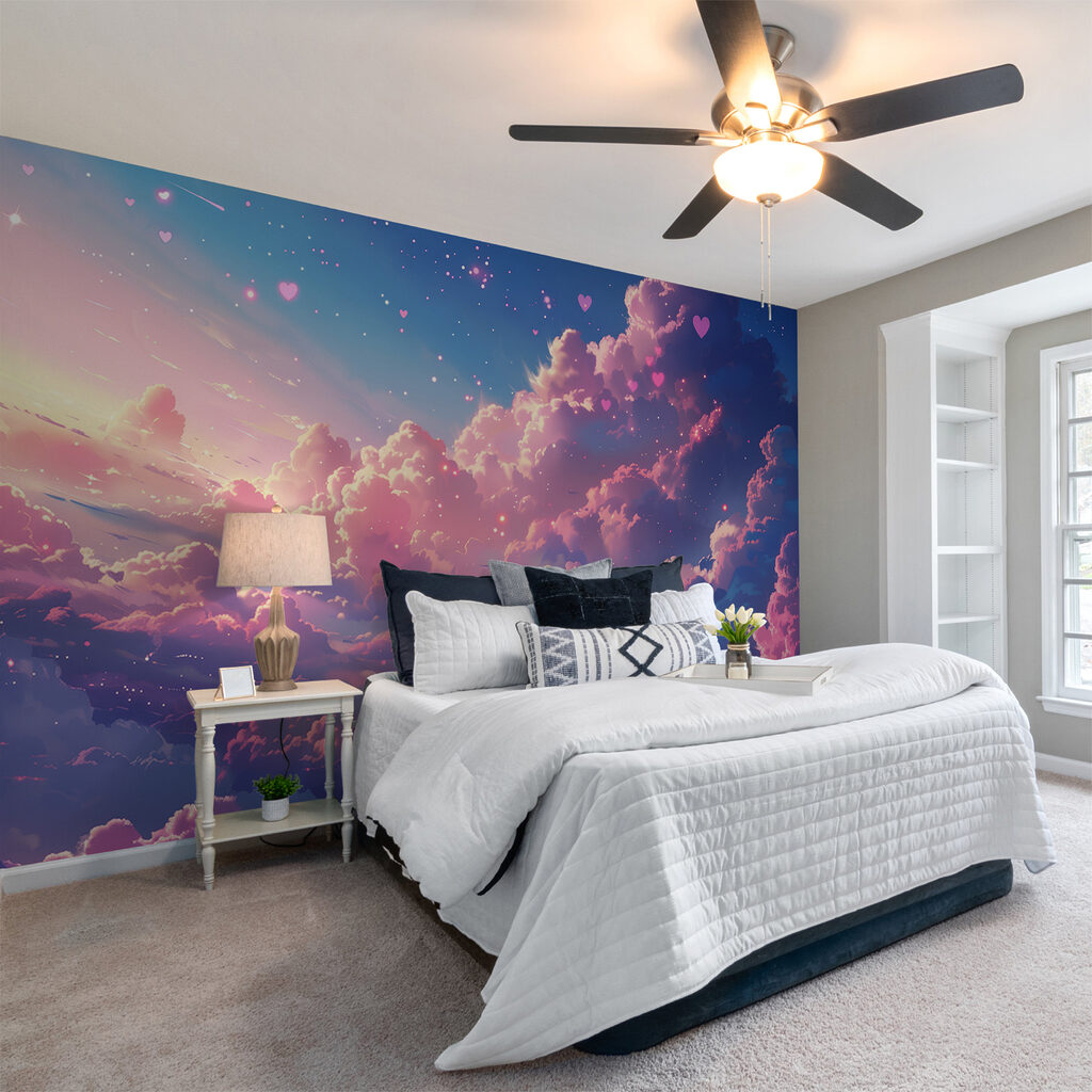 Nuvens cor-de-rosa e estrelas — interior 1