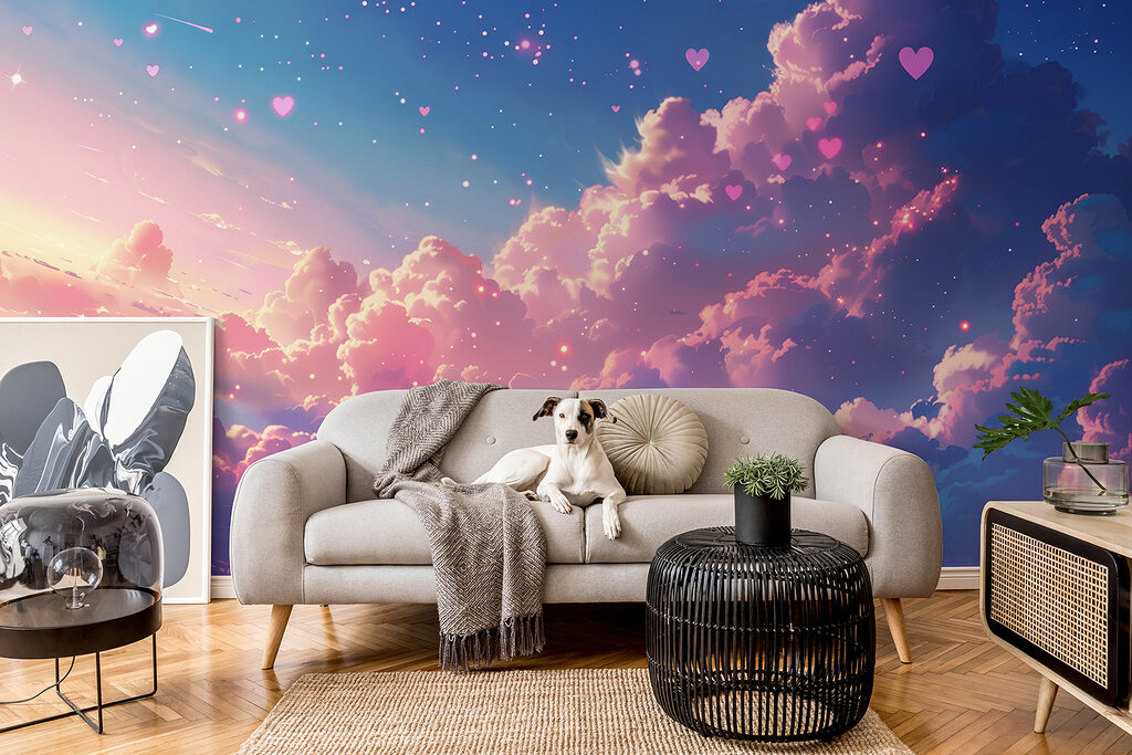 Nuvens cor-de-rosa e estrelas — interior 3