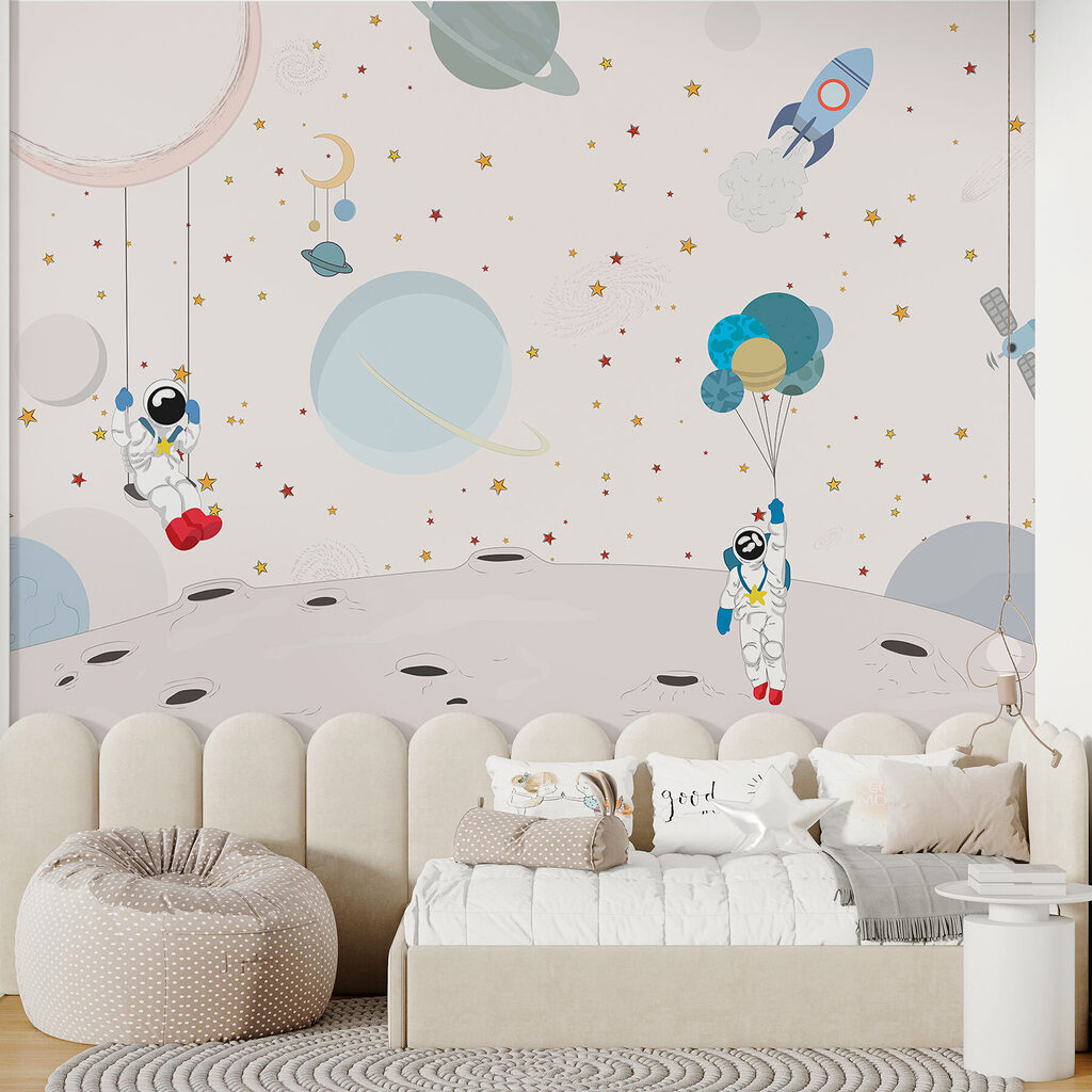 Astronautas entre balões — interior 3