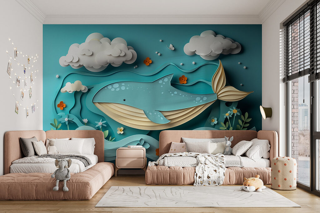Baleia sob nuvens brancas — interior 1
