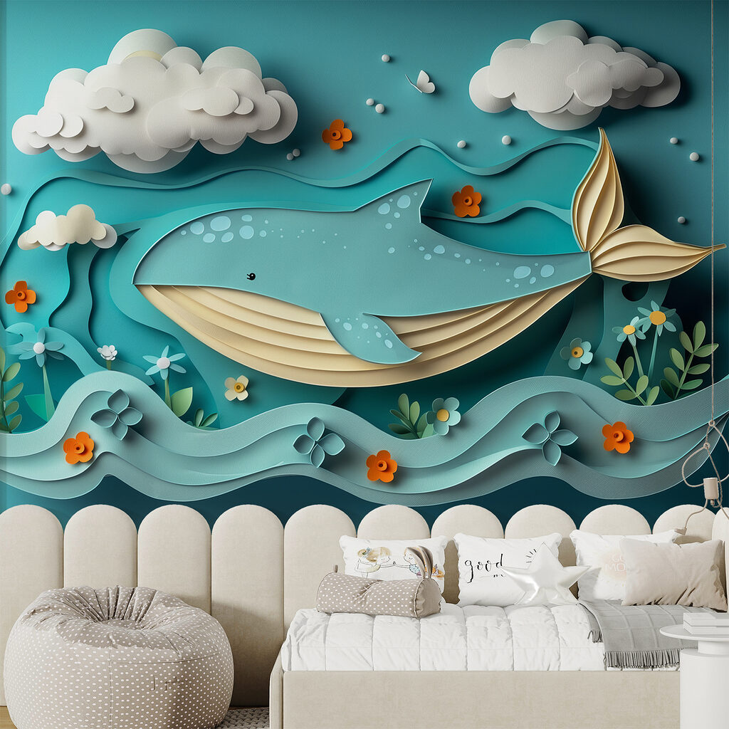 Baleia sob nuvens brancas — interior 4