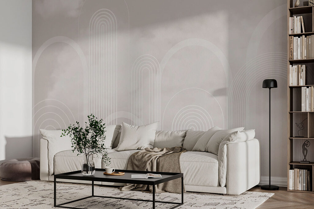Arcos brancos entre nuvens — interior 1