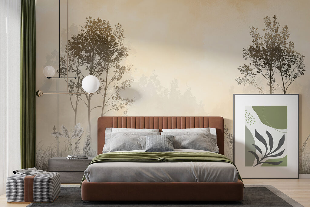 Duas árvores sobre relva — interior 1