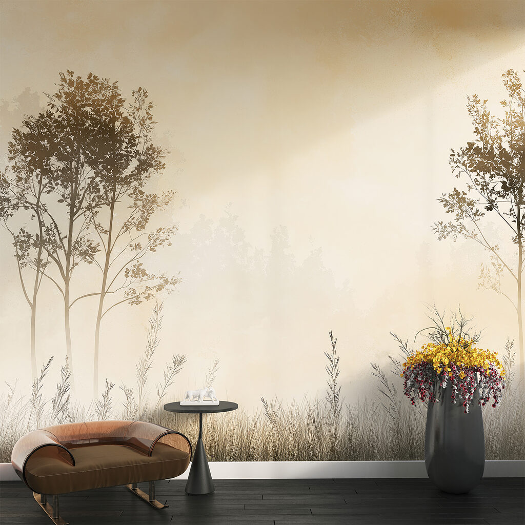 Duas árvores sobre relva — interior 2