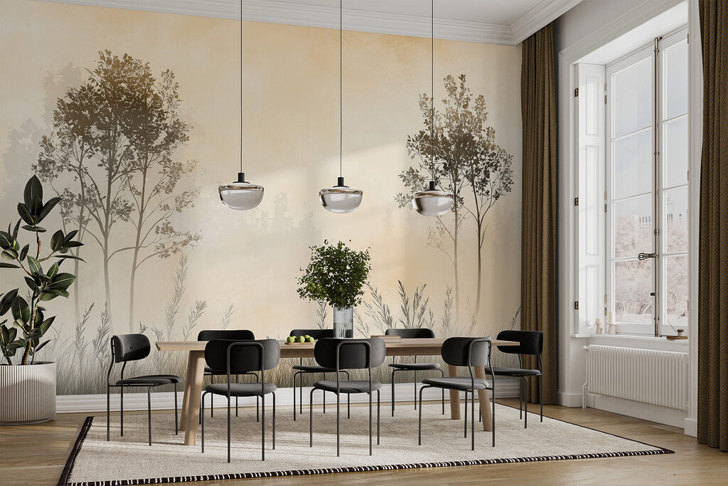 Duas árvores sobre relva — interior 3