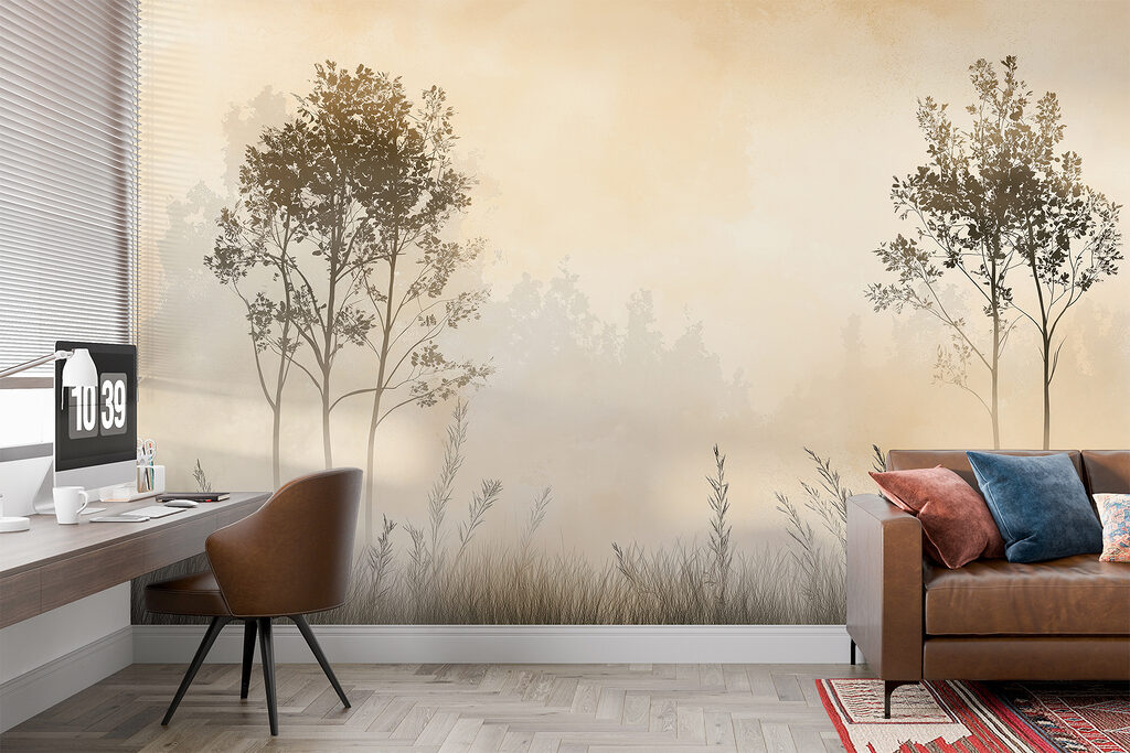 Duas árvores sobre relva — interior 4