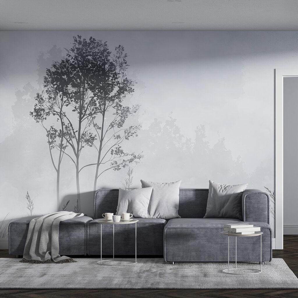 Duas árvores sobre relva — interior 3