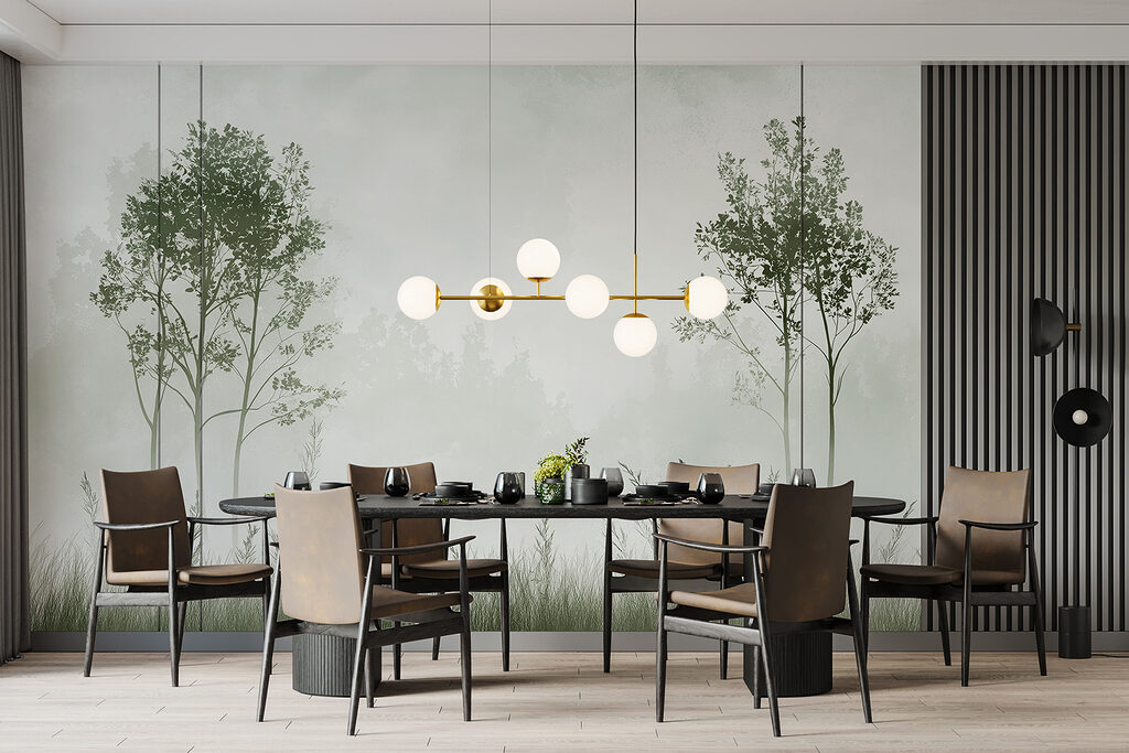 Duas árvores sobre relva — interior 2