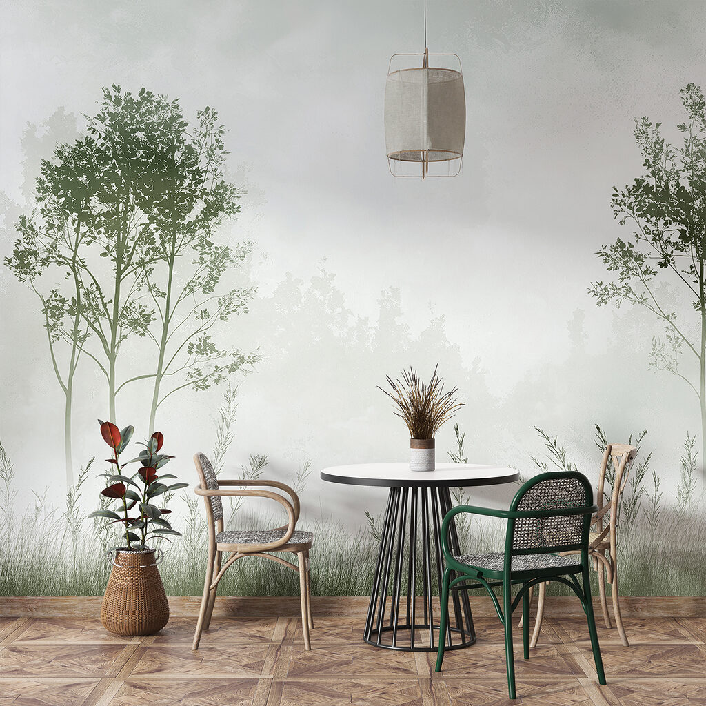 Duas árvores sobre relva — interior 3