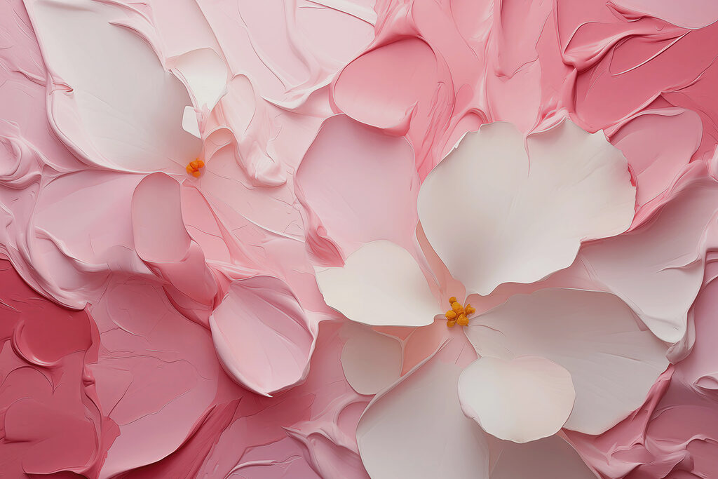 Flores em pregas cor-de-rosa — design completo