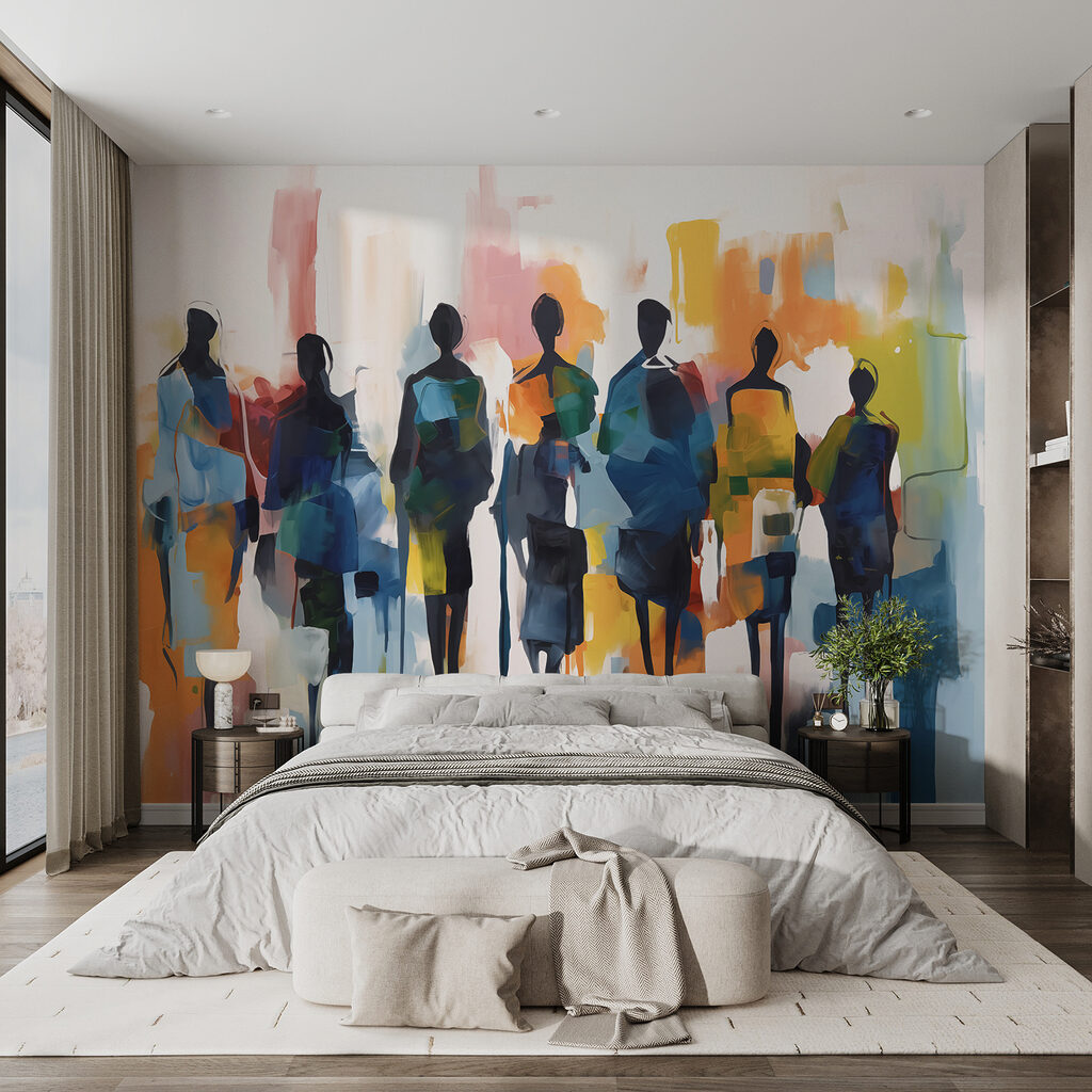 Figuras em pinceladas coloridas — interior 1