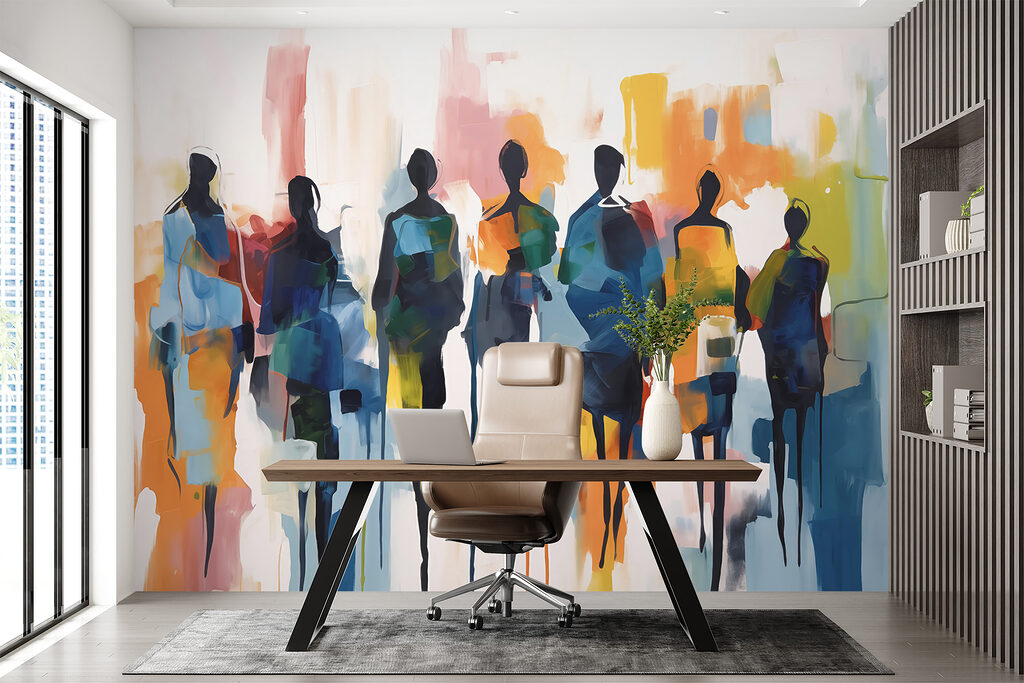 Figuras em pinceladas coloridas — interior 2