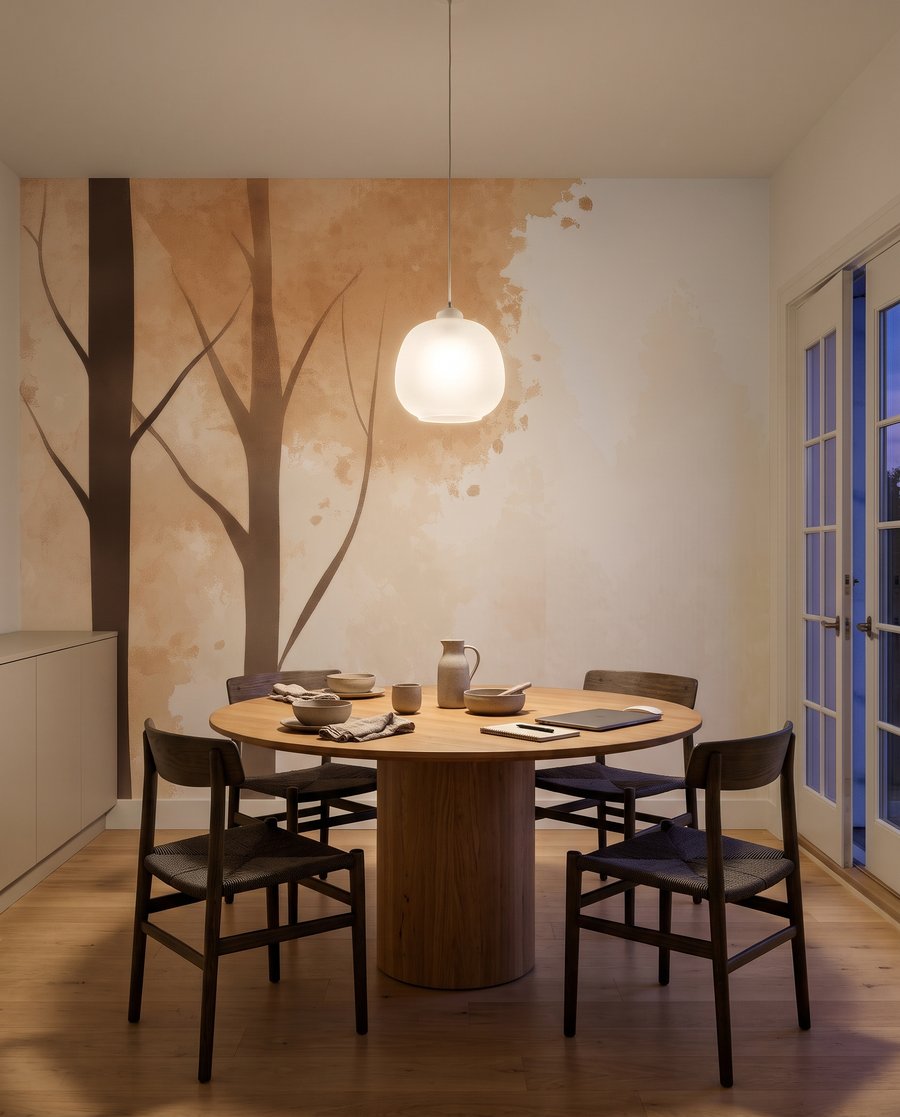 Troncos altos e clareira — interior 4