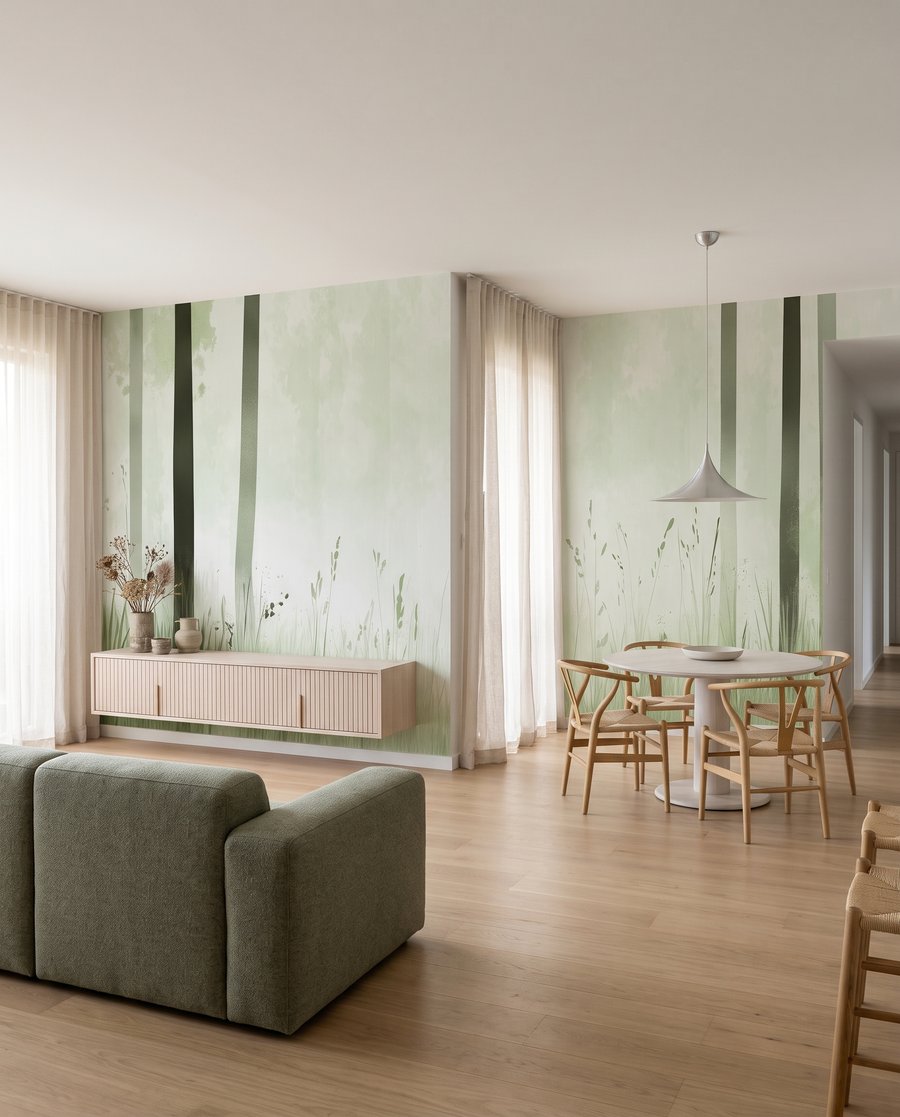 Troncos altos e clareira — interior 4