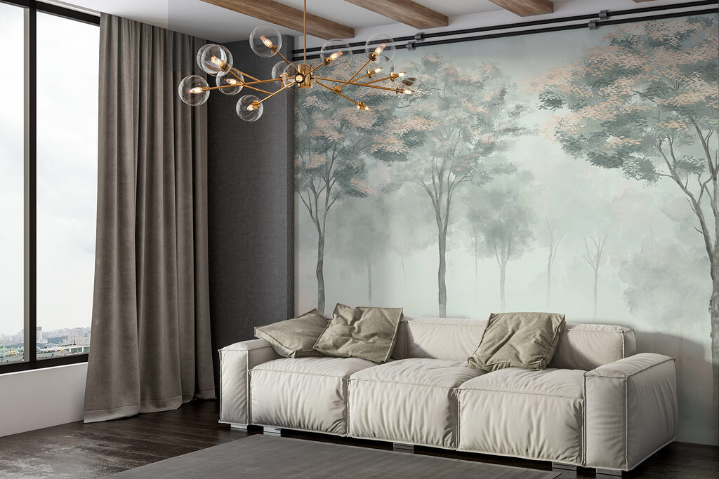 Bosque esfumado em pastel — interior 3