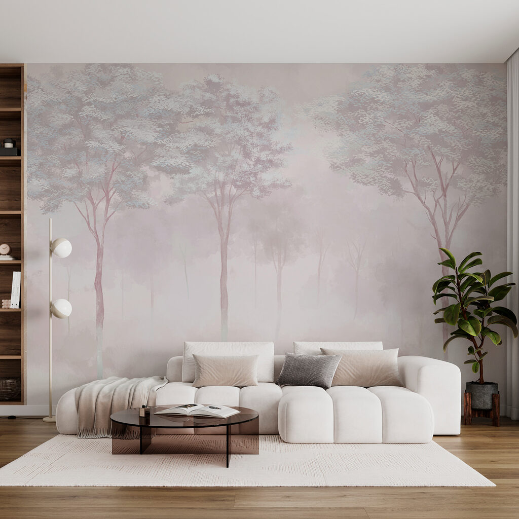 Bosque esfumado em pastel — interior 1