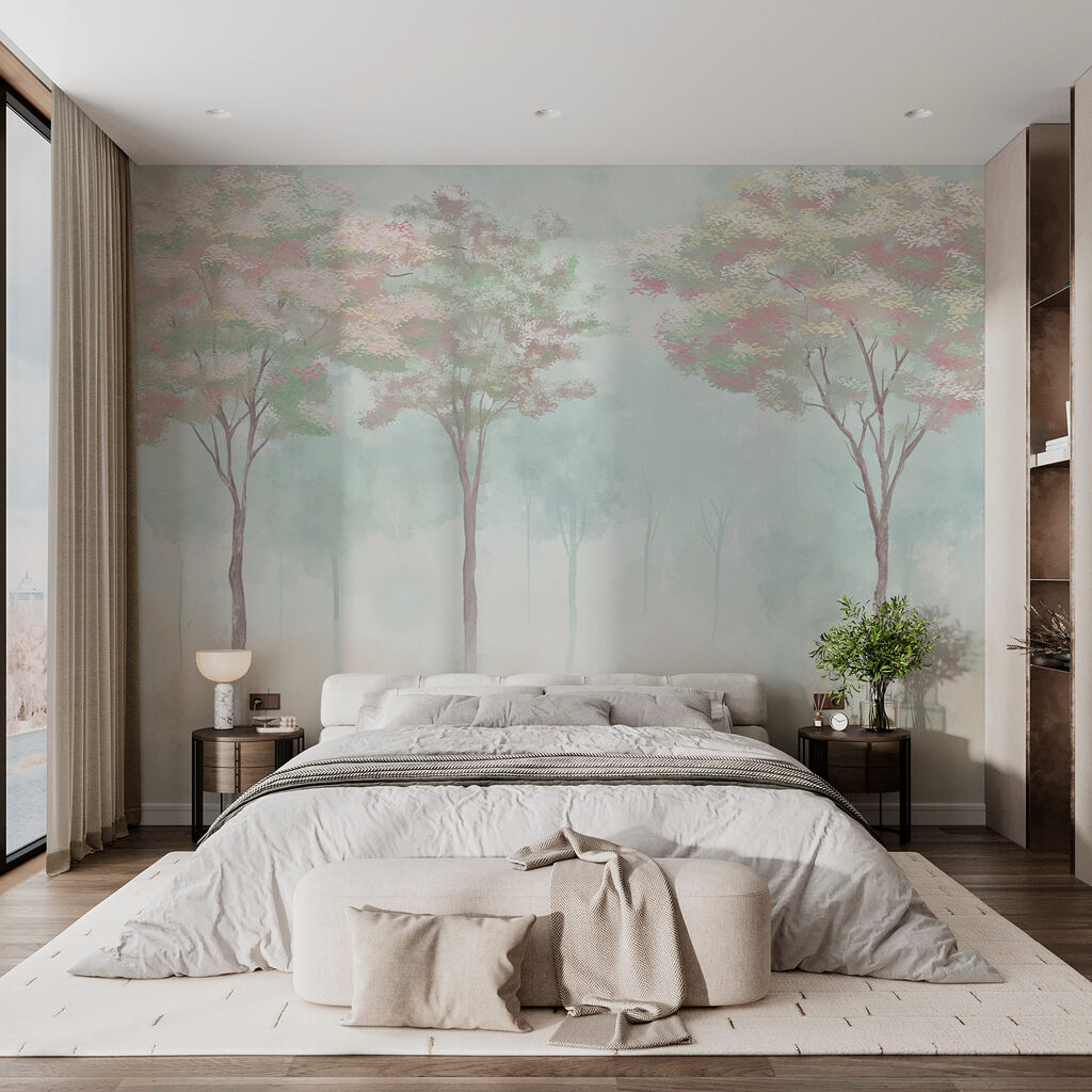 Bosque esfumado em pastel — interior 2