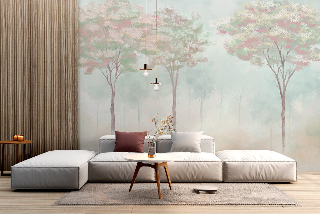 Bosque esfumado em pastel — interior 3