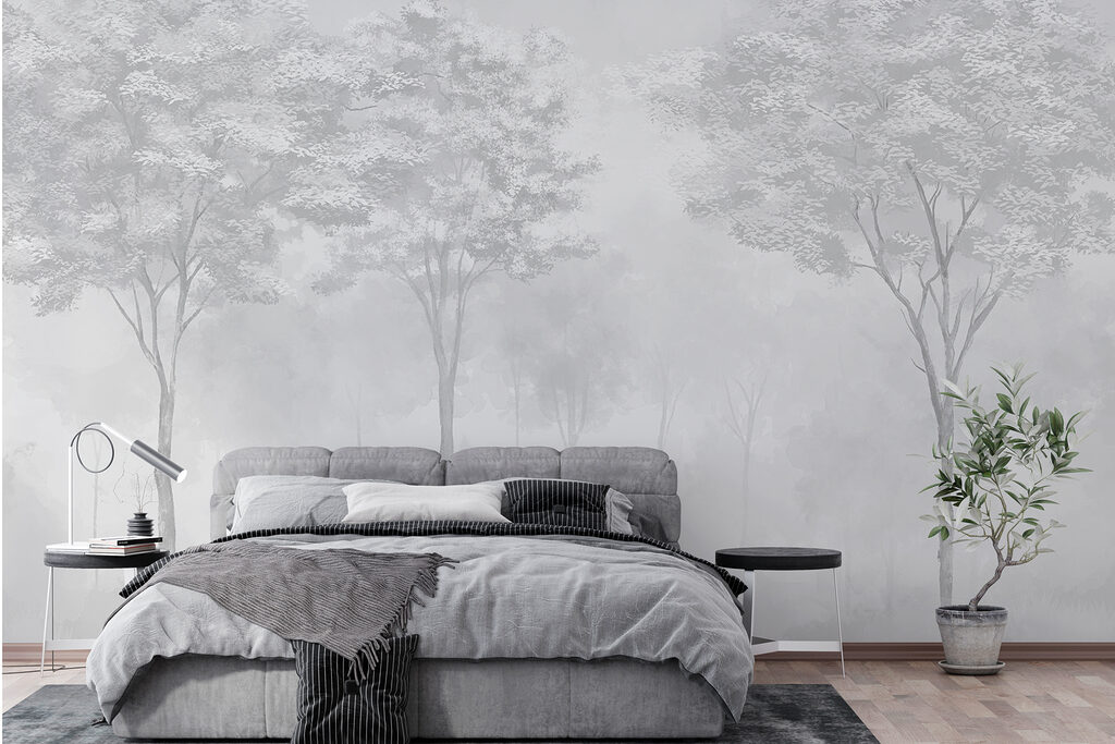Bosque esfumado em pastel — interior 1