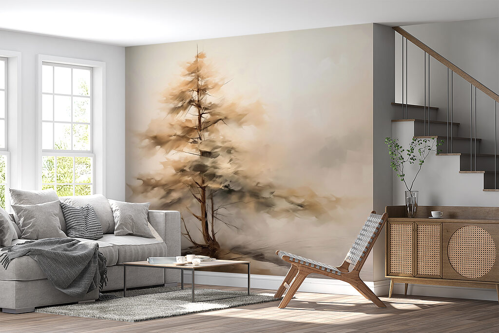 Árvore solitária na neblina — interior 2