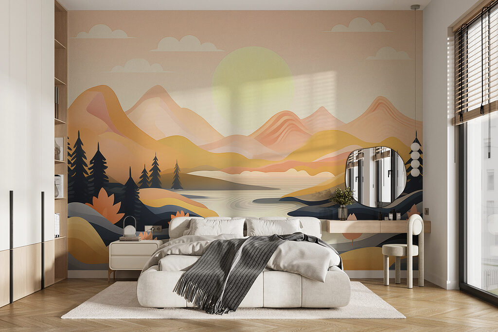 Sol sobre margens montanhosas — interior 1