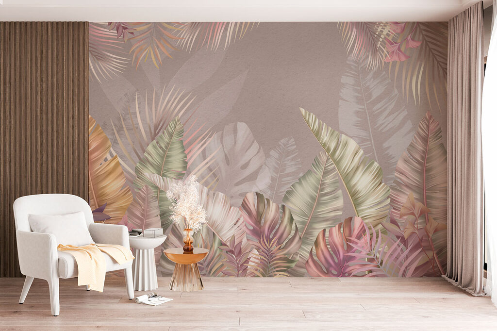 Folhas pastel tropicais — interior 4