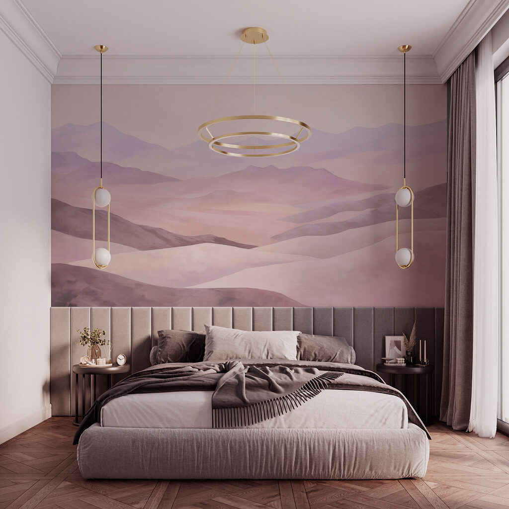 Dunas em aguarela rosa — interior 1