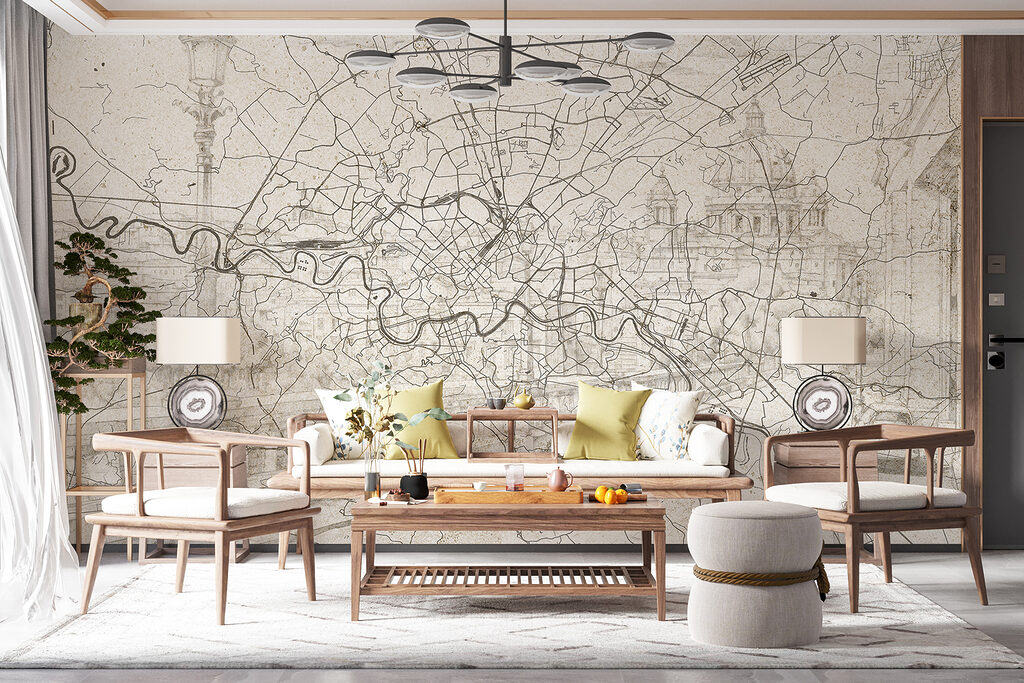 Mapa antigo com rio — interior 3