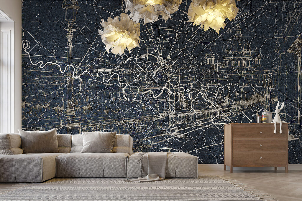 Mapa antigo com rio — interior 2