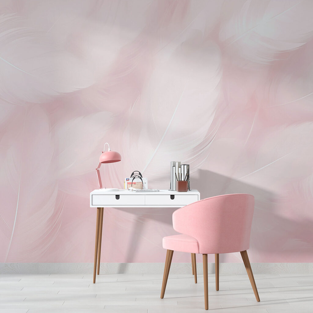Penas brancas em rosa — interior 2