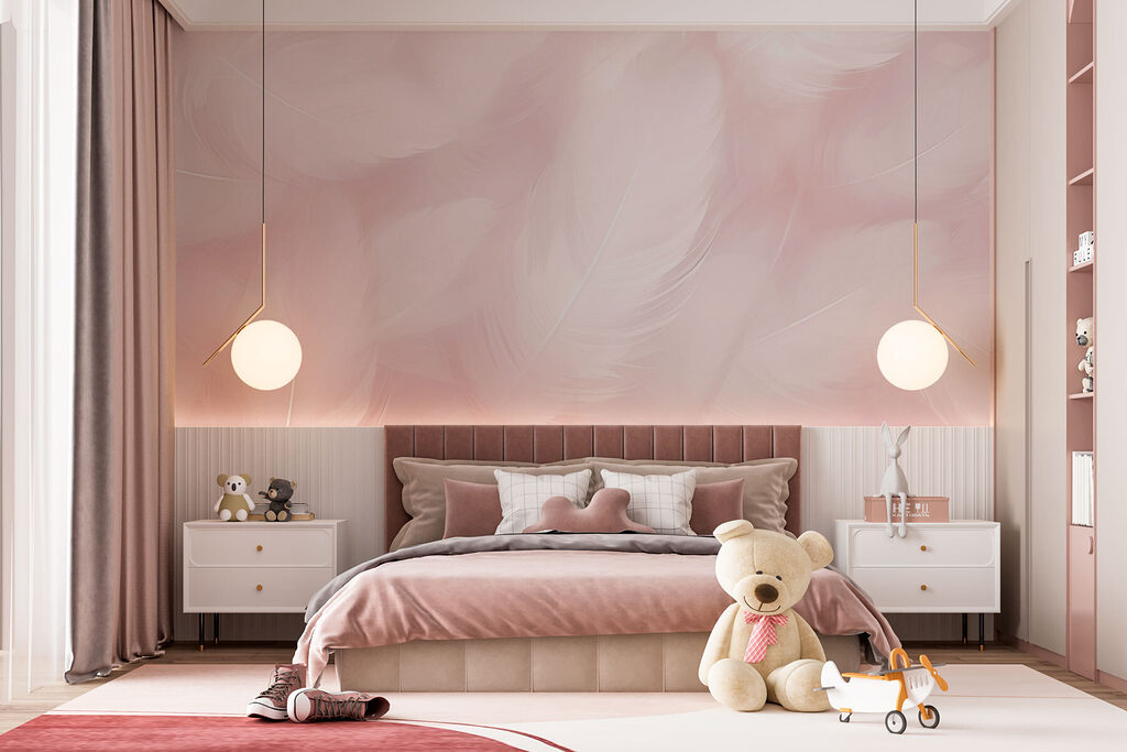 Penas brancas em rosa — interior 3