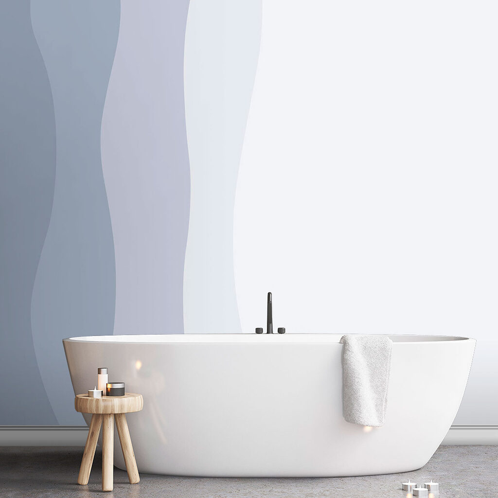 Faixas onduladas sobre branco — interior 2