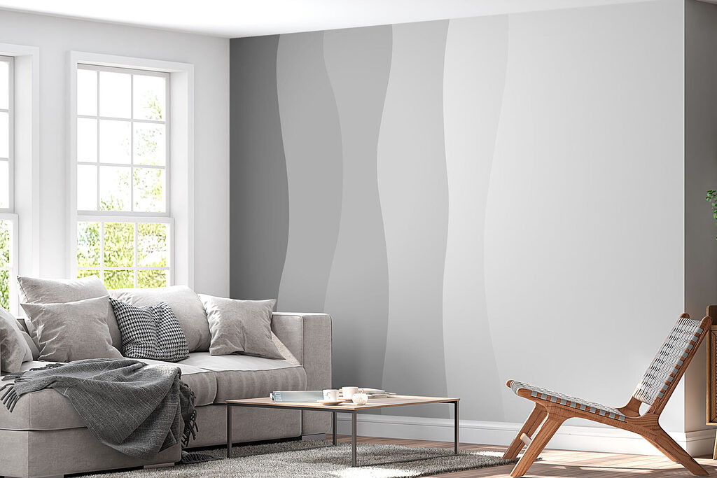 Faixas onduladas sobre branco — interior 2