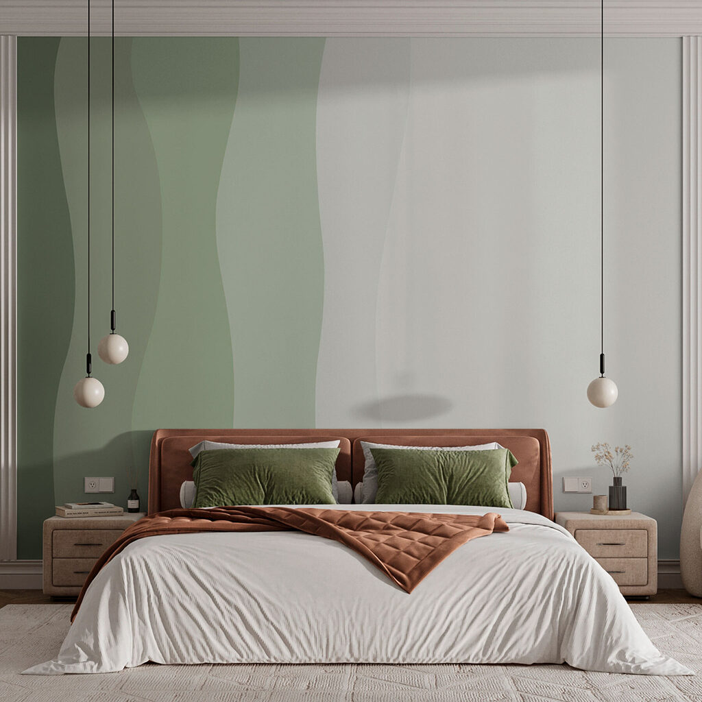 Faixas onduladas sobre branco — interior 2
