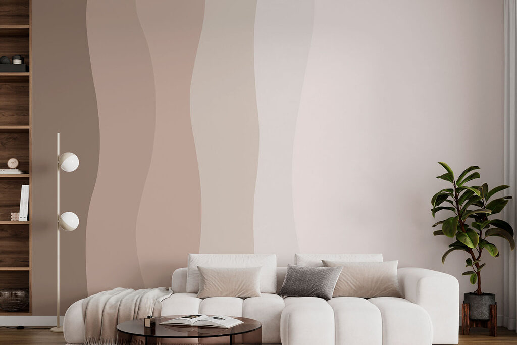 Faixas onduladas sobre branco — interior 1