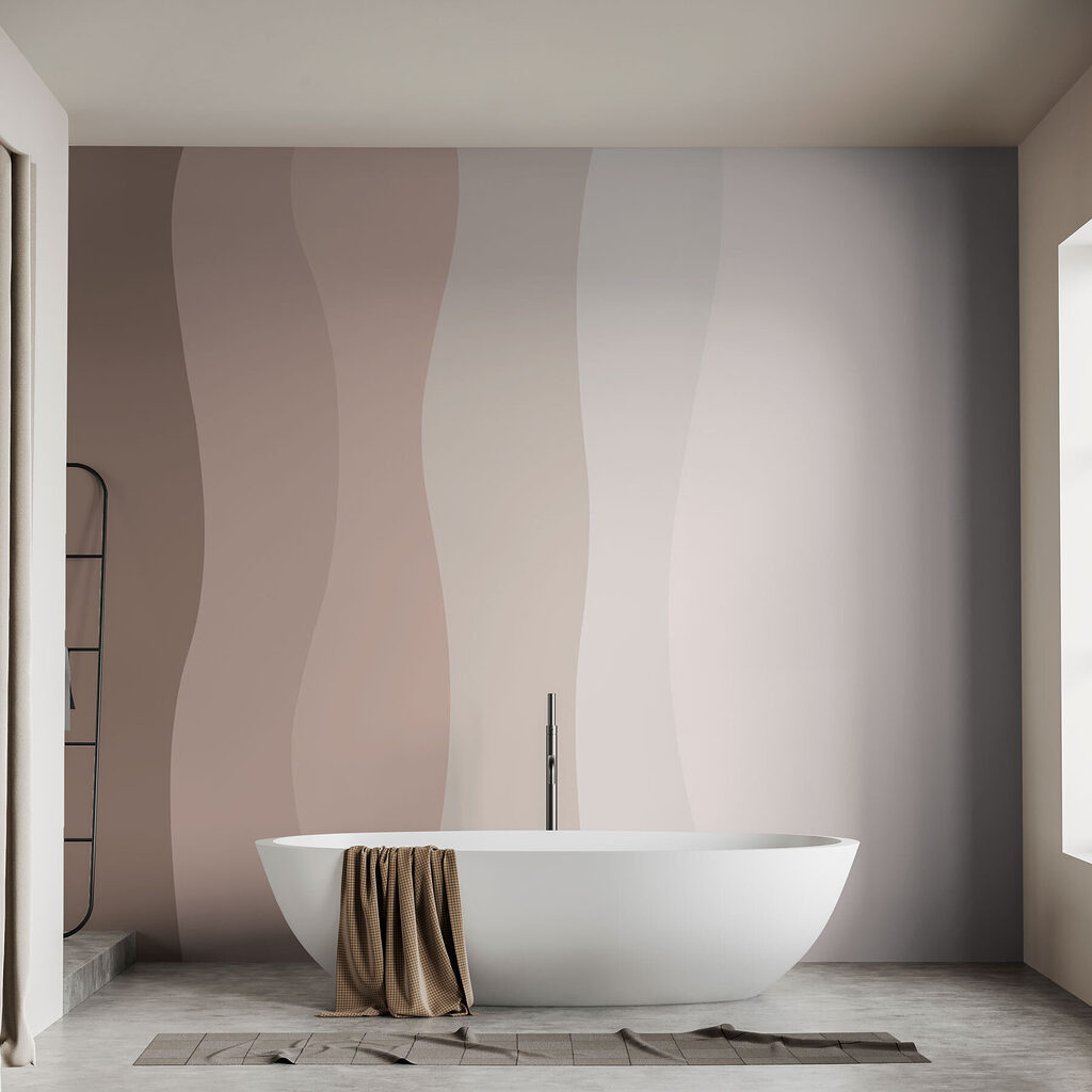 Faixas onduladas sobre branco — interior 2