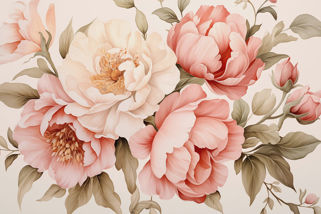 Rosas em tons salmão — design completo